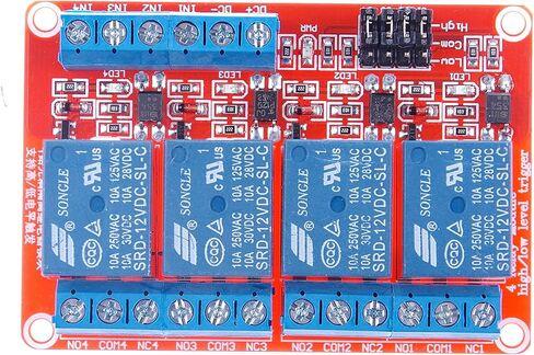 DC 24V 4-Ch Relay Module with Optocoupler Relay Relay Board High and Low Trigger with LED Load 10A DC 30V AC 250V for PLC Automation Control, Industrial System Control(DC 24V 10A, 4-Channel) in Saudi Arabia