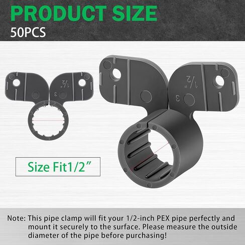 50 Pack 1/2 Inch Pipe Supports Suspension Clamp Butterfly Style Pipe Clamps Pex Clamps for Pex, Copper, CPVC Pipe in Kuwait
