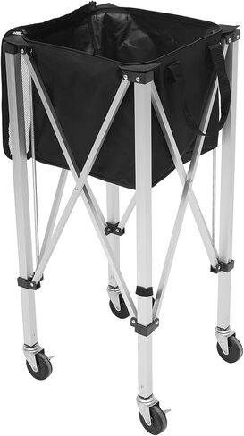 Professional Foldable Tennis Cart with Silent Wheels Holds 150 Balls Portable Tennis Ball Hopper Lightweight Balls Basket for Softball, Pickleball & Baseball in Saudi Arabia