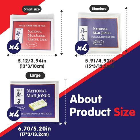 4 PCS Mahjong Card Holder Clear Cover Fits 6.70 x 5.20-inch(Large size) Mahjong Score Card, Mah Jongg League Scorecard Protector Mahjong Card Protector Cover Mahjong Gifts and Accessories in Kuwait