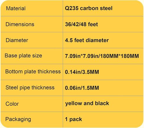 Bollards Post, 36Inch Height Safety Steel Post 4.5Inch Diameter, Yellow Bollard Post, Parking Barrier Posts for Parking Lot, 2 Packs in Saudi Arabia