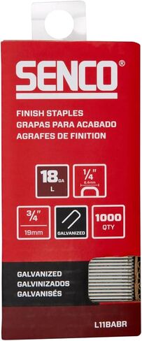 SENCO L11BABR 3/4" 18 Gauge 1/4" Crown Finish Staples, Galvanized Finish 1,000 Count Pack in Kuwait
