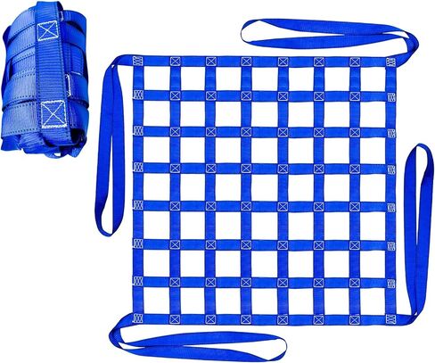 Cargo Lifting Net 661LBS, 3.28'x3.28' Safety Lifting Net Straps for Hoist 10cm Square Mesh, Sling Hoisting Net, Heavy Duty Cargo Net for Construction Moving Hoisting Loading Unloading (Blue) in Kuwait