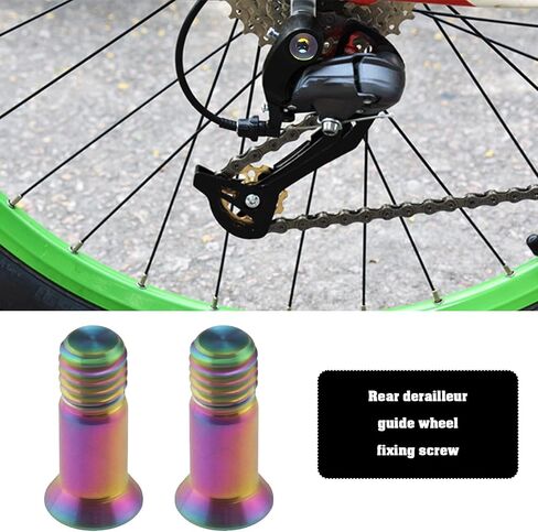 ECSiNG 2 قطعة من مسامير تثبيت سبائك التيتانيوم للدراجة الخلفية لدراجة Derailleur دراجة Derailleur دليل تثبيت العجلة لدراجة الطريق والدراجة الجبلية، متعدد الألوان in Saudi Arabia
