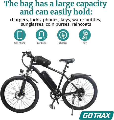 Gotrax Handlebar Bag for Electric Scooter and Bike, Universal Waterproof Scooter Tiller Bag for Carrying Charger Wallet Phone Keys, 3L Large Capacity in Saudi Arabia