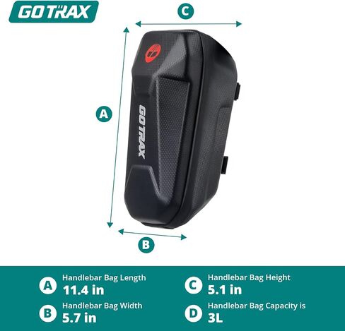 Gotrax Handlebar Bag for Electric Scooter and Bike, Universal Waterproof Scooter Tiller Bag for Carrying Charger Wallet Phone Keys, 3L Large Capacity in Saudi Arabia