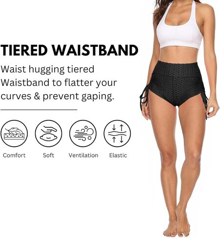Ciana Womens High-Waist & Scrunch Butt Lifting Sexy Yoga Shorts High Waist Elastic Active Hot Workout Shorts in Saudi Arabia