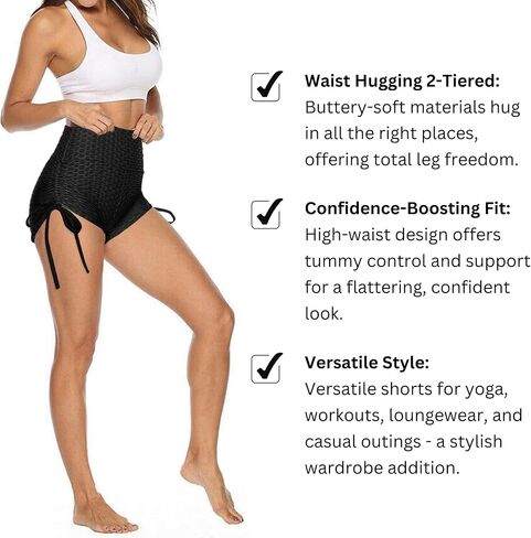 Ciana Womens High-Waist & Scrunch Butt Lifting Sexy Yoga Shorts High Waist Elastic Active Hot Workout Shorts in Saudi Arabia