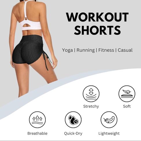 Ciana Womens High-Waist & Scrunch Butt Lifting Sexy Yoga Shorts High Waist Elastic Active Hot Workout Shorts in Saudi Arabia