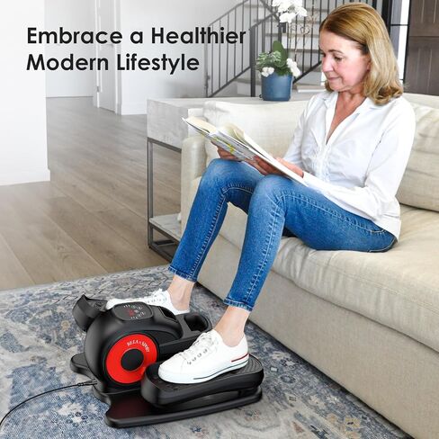 Under Desk Elliptical Machine, Leg Exerciser While Sitting for Seniors Adults, Quiet & Portable Elliptical Exercise Machine with Remote Control & LCD Display Monitor, 5 Adjustable Speeds in Kuwait