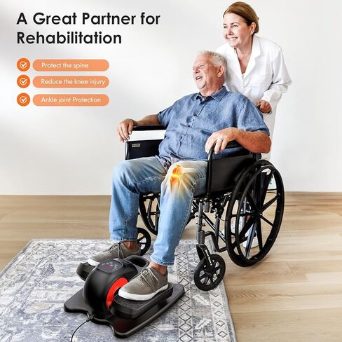 Under Desk Elliptical Machine, Leg Exerciser While Sitting for Seniors Adults, Quiet & Portable Elliptical Exercise Machine with Remote Control & LCD Display Monitor, 5 Adjustable Speeds in Kuwait
