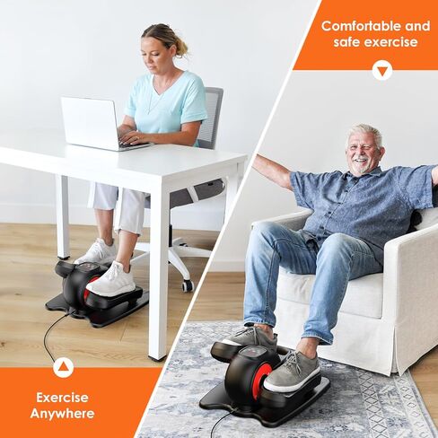 Under Desk Elliptical Machine, Leg Exerciser While Sitting for Seniors Adults, Quiet & Portable Elliptical Exercise Machine with Remote Control & LCD Display Monitor, 5 Adjustable Speeds in Kuwait
