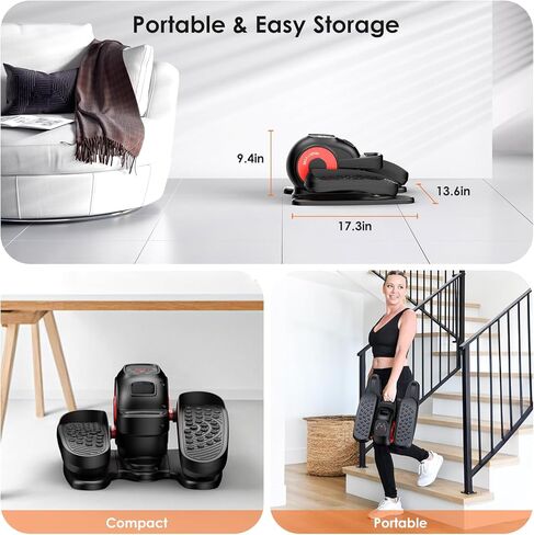 Under Desk Elliptical Machine, Leg Exerciser While Sitting for Seniors Adults, Quiet & Portable Elliptical Exercise Machine with Remote Control & LCD Display Monitor, 5 Adjustable Speeds in Kuwait
