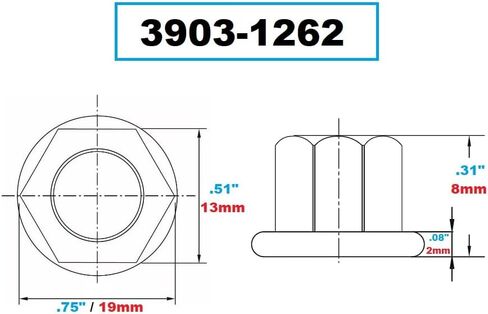 فيرتكس 3903-1262 M8 X 1.25 صامولة ذات حواف in Kuwait