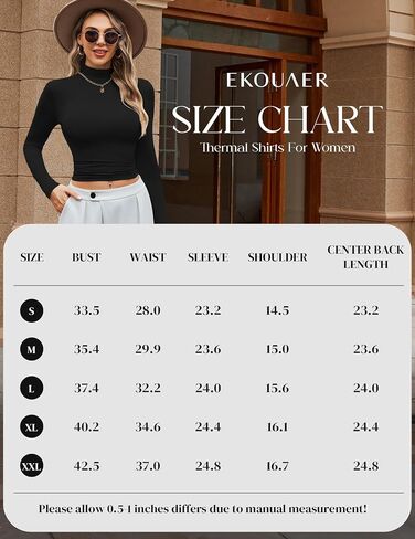 Ekouaer Women's 3 Pack Turtleneck Shirts Long Sleeve Mock Tops Lightweight Basic Layering Thermal in Saudi Arabia