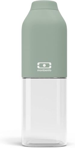 monbento - Clear Reusable Water Bottle MB Positive M green Natural - 17 floz/500 ml Water Bottle Perfect for Work, Travel, Sport, Picnic - Compact, Leakproof BPA Free Water Bottle - Green in Saudi Arabia