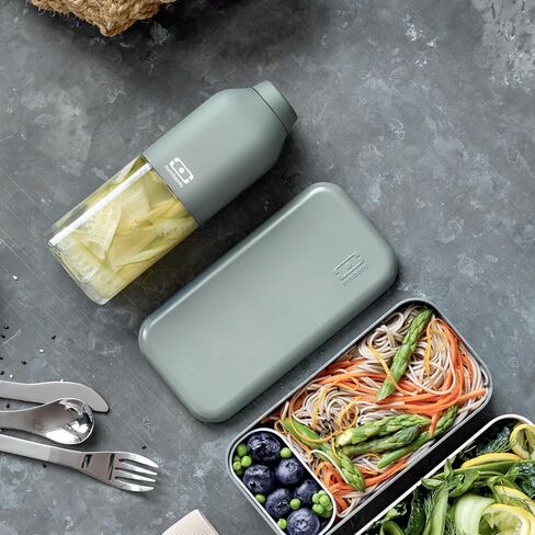 monbento - Clear Reusable Water Bottle MB Positive M green Natural - 17 floz/500 ml Water Bottle Perfect for Work, Travel, Sport, Picnic - Compact, Leakproof BPA Free Water Bottle - Green in Saudi Arabia