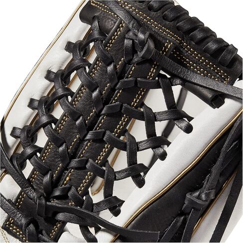 قفاز ويلسون 2022 A1000 T125 مقاس 12.5 بوصة Fastpitch Outfield - غطاء لليد اليسرى، أبيض/أسود/ذهبي معدني in Saudi Arabia