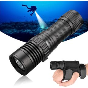 مصباح الغوص TrustFire DF90، مصباح LED للغوص بكاميرا فيديو 15000 لومن، مصباح يدوي للغوص تحت الماء 70 متر، ساطع للغاية، مع أضواء بيضاء حمراء بنفسجية