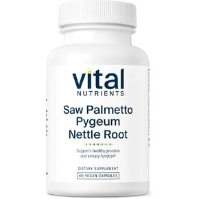 Vital Nutrients Saw Palmetto with Pygeum & Nettle Root | Vegan Saw Palmetto for Men Supports Healthy Prostate Function* | Vegan Saw Palmetto Extract Supplement | Gluten, Dairy, Soy Free | 60 Capsules