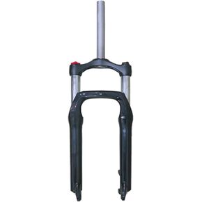 24 inch 4.0" Fat Tire Electric Bike Suspension Fork, Spacing Hub 135mm 1 1/8 Straight Tube MTB Manual Lockout 9mm QR Mountain Bike Single Shoulder Ebike Front Forks (24"×4")