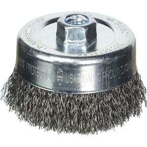 Bosch WB525 4-Inch Crimped Carbon Steel Cup Brush, 5/8-Inch x 11 Thread Arbor