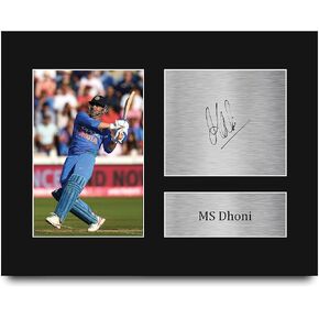 HWC Trading MS Dhoni Indian Cricket Team Gifts Printed Signed Autograph Picture for Cricketer Memorabilia Fans - US Letter Size