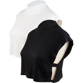 Eyibenlialn 2Pack Black+White Fake Turtle Neck Detachable Collar Base Layer Top Comfortable Dickey Collar for Daily Wear and Outdoor Sports for Girl & Women