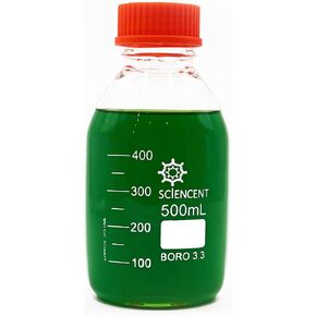 (Pack of 2) 500ml Leak Proof Media Bottles Super Thick Graduated with GL45 Screw Cap Durable 500ml bottle
