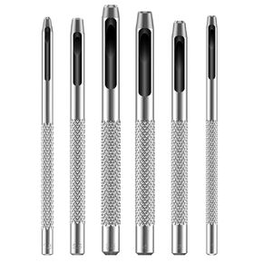 UNCO- Hollow Leather Hole Punch Set, 6 pcs, Steel, Leather Hole Punch Tool, Leather Punch Tool, Hole Punch for Leather Punch Set, Hollow Punch Set, Gasket Hole Punch Set, Hollow Hole Punch Set