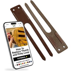 TOFL Medium Brown Baseball Glove Thumb and Pinky Replacement Leather Durable Laces for Baseball and Softball Gloves for Adults and Kids | Glove Loop Baseball Repair for Men, Women | Medium Brown