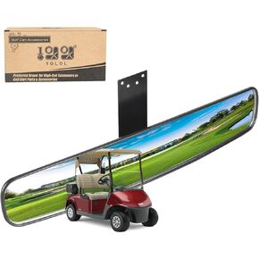 10L0L Panoramic Convex Golf Cart Mirror for EZGO, Club Car, Yamaha, Golf Cart Rear View Mirror