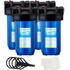 Geekpure 10-Inch Whole House Big Water Filter Housing-Fit for 4.5"x10"Filters -Blue-1 Inch Port (1)
