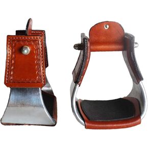 Horse Saddle SS Western STIRRUPS PAIR 3" NECK 4" TREAD 51133TN