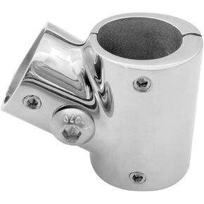 Heavy Duty Marine Grade 316SS Boat Hand Rail Fitting- Polished 60 Degree T/Tee Hinged/Split Fitting 1in（25.4mm） Tube