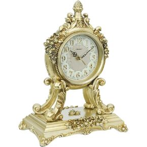 15''H الباروك نمط ساعة مكتب رف Clcok بطارية تعمل الراتنج الروكوكو الذهبي العتيقة ساعة الذكرى Clcok لغرفة المعيشة غرفة نوم ديكور مكتب in Kuwait