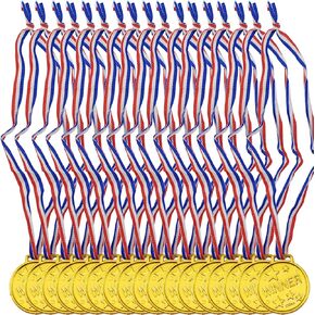 26PCS Kids Plastic Winner Medals, Winner Award Medals for Kids Sports Awards, Games Competitions, Prizes, Party Favors and Decorations