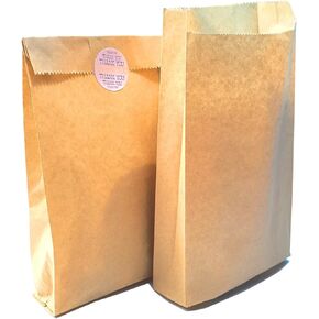 6 x 9.5 x 2-inch Kraft Paper Sandwich Bags 50 Pack Paper Bakery Snack Cookies Treats Glassine Greaseproof Bags for Lunch Box