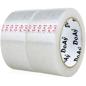 2 Rolls Clear Packing Tape - Heavy Duty Shipping Tape for Packages, Moving, Sealing - 2.7mil Thick, Ultra Strong, 20% Longer - Packaging Tape Refills, 1.88 in x 65 Yards, 390 FT Total