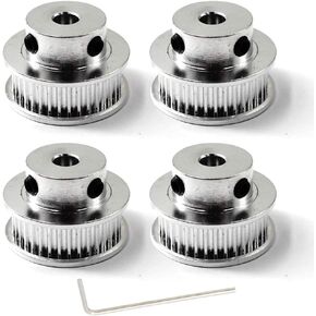 GT2 Timing Belt Pulley 48 Teeth 6.35mm Bore for 3D Printer CNC 6mm Width Belt Pack of 4 (Wrench Included)