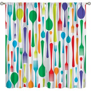 Children Pencil Curtains Cute Crayon Colourful Design Kids Boys Girls Curtain with Rod Pocket for Nursery Bedroom Home Drapes Window Treatments Set 2 Panels,42x45 Inches