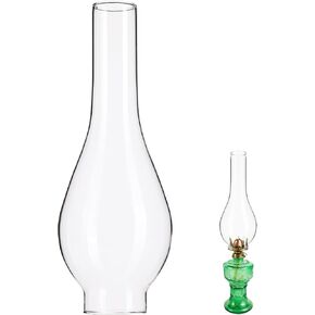Sewroro Oil Lamp Chimney Vintage Glass Chimney Shade Antique Clear Kerosene Hurricane Lamp Globe Shades Replacement Oil Lantern Shade Cover for Home