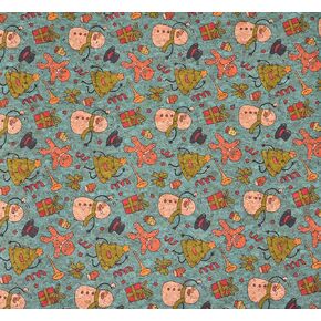 17''x72'' Digital Printing Faux Leather Sheets,Thin Soft Rolled Cork Fabric Christmas Gift Suitable for Bags, Phone Case, Packaging Material or DIY Crafts （Cartoon）
