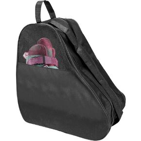 Roller Skate Bag, Breathable Roller Skate Bag with Adjustable Shoulder Strap, Oxford Cloth Ice Skate Shoes Carry Bag for Women, Men (Black)