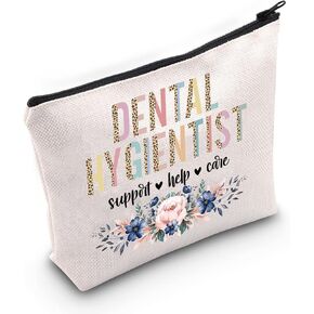 LEVLO Dental Cosmetic Make Up Bag Dentist Gift Dental Hygienist Support Help Care Makeup Zipper Pouch Bag Dental Merchandise (Dental Hygienist)
