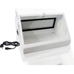 Dental Lab Tempered Glass Baffle High Strength LED Vacuum Dust Collector Vacuum Extractor Box with 2 Filters