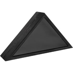 Flag Display Case Wood Triangle Flag Holder Solid Wood Veteran Flag Case Flag Shadow Box for Burial or Memorial Flag
