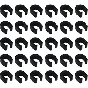 MDEOOSKY 40 Pcs Bicycle C-Clips Clamps Black Plastic Housing Hose Guide Clamps for MTB Bike Road Bicycle Brake Derailleur Shift Cables