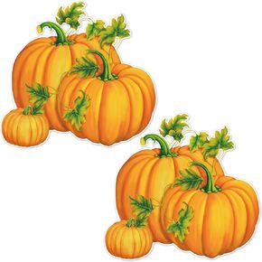 2 Pcs Jumbo Pumpkin Cutouts Harvest Party Wall Decoration Fall Pumpkin Classroom Decoration Large Pumpkin Cut Out Autumn Classroom Decor for Halloween Thanksgiving Day Party Supply