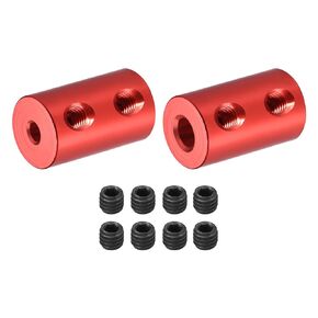 DMiotech 2 Pack 3-6mm Bore L20XD12 Rigid Coupling Shaft Coupling Joint Connector w Screws Aluminum Alloy Motor Shaft Connector for 3D Printer Red
